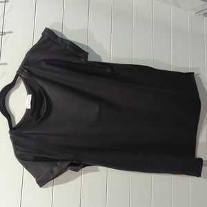 Black faux leather mini dress